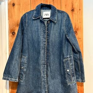 Zara denim driving coat